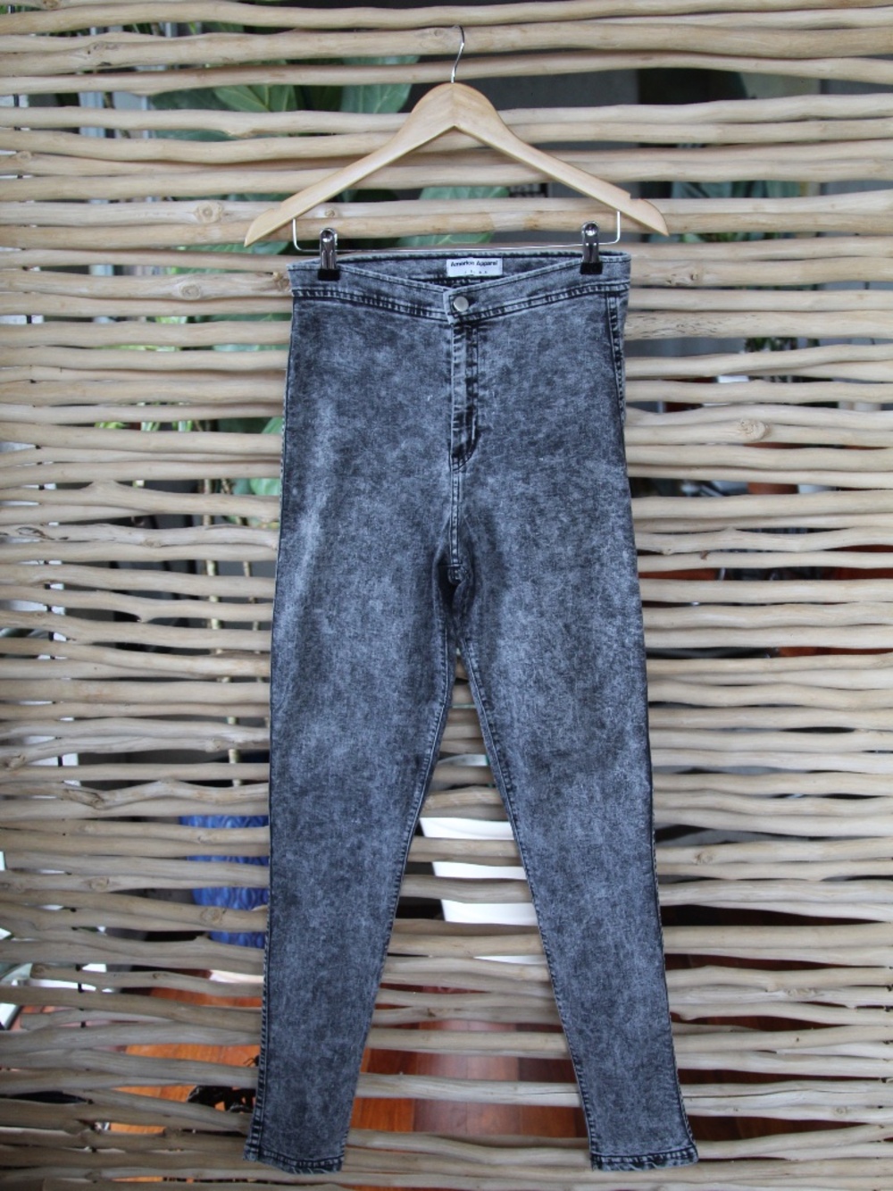 American Apparel Gently Used High-Waisted Skinny Stretch Acid Wash Easy Jeans